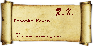 Rohoska Kevin névjegykártya